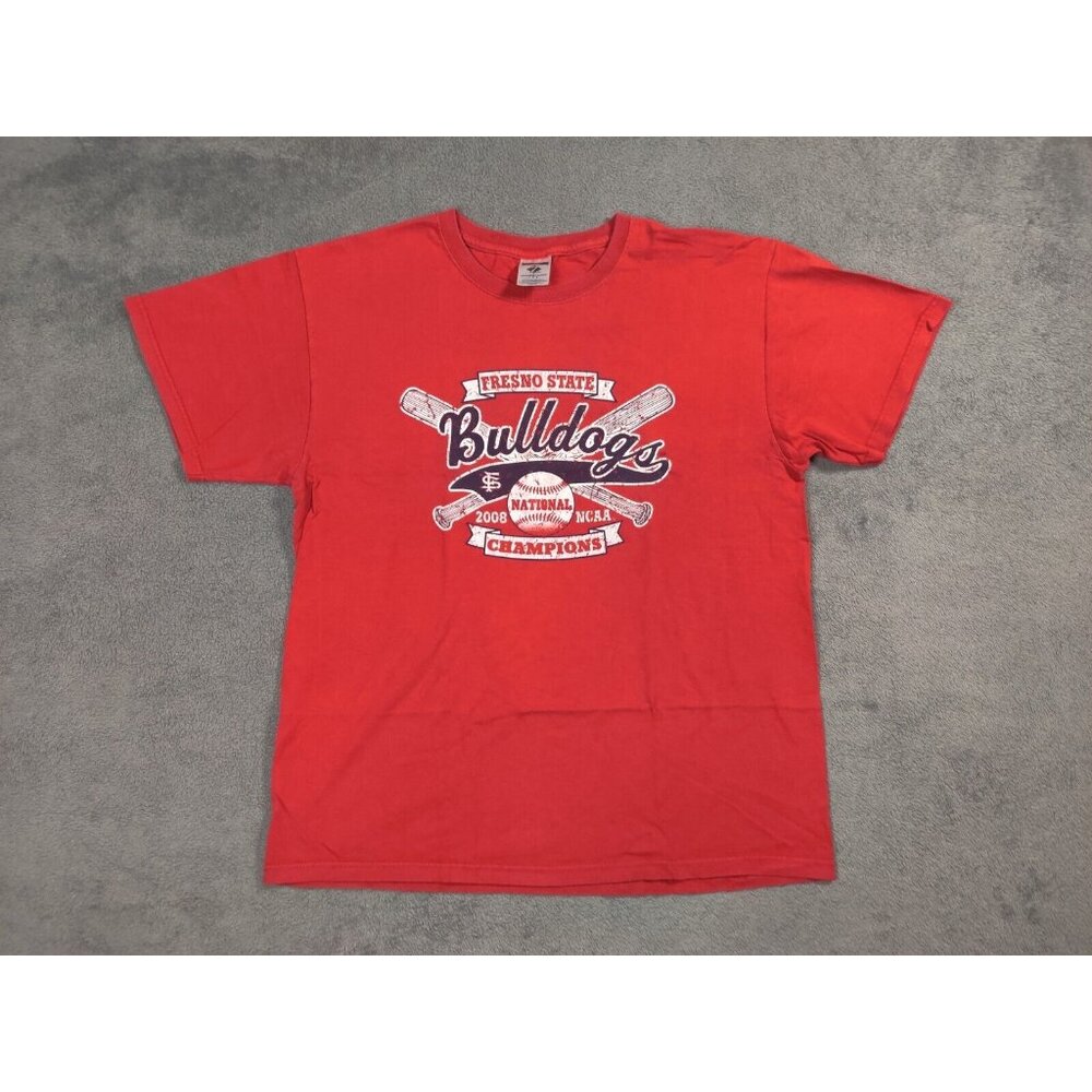 Fresno State Bulldogs Shirt Adult Mens Large Red 2008 NCAA Baseball Champions